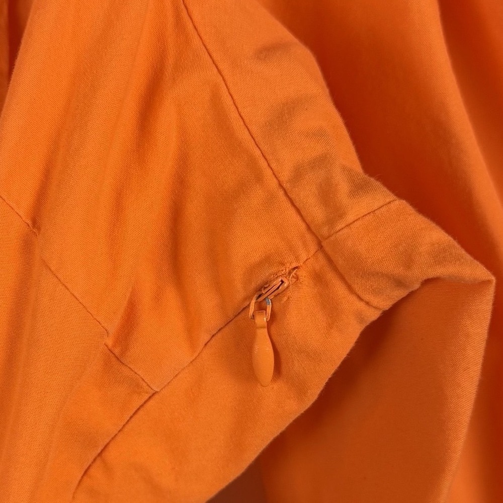 Showpo Zandra Mini Dress Size 8 Orange Puff Sleeve Cotton Poplin Vibrant Bright - Picture 7 of 15